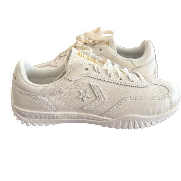 New Women’s Converse Run Star Trainer Leather Sneakers Ox Egret White A12778C - Picture 2 of 8